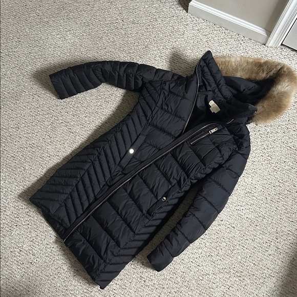 MICHAEL KORS Women's Black Down Hooded Padded Coat, Size S. New without label. - Picture 11 of 11